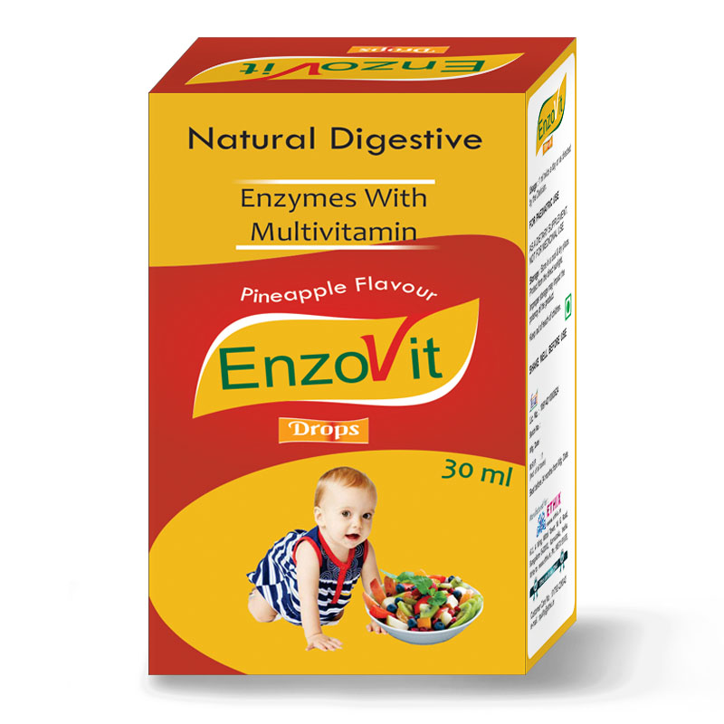 Natural Digestive Enzymes With Multivitamin Enzovit Drops