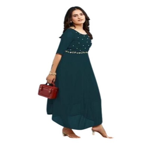 Designer Gown Dress - Color: Green