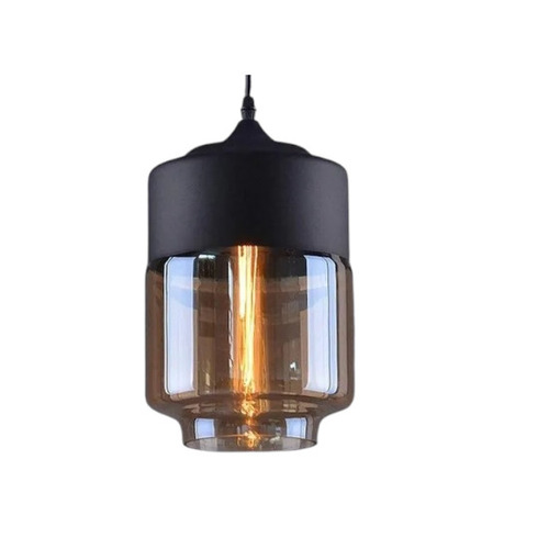 Drum Shaped Glass Hanging Lantern