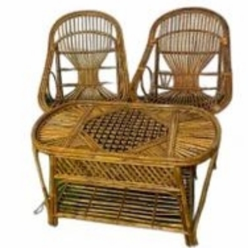 Handmade Natural Cane Chair Table And Chair Set