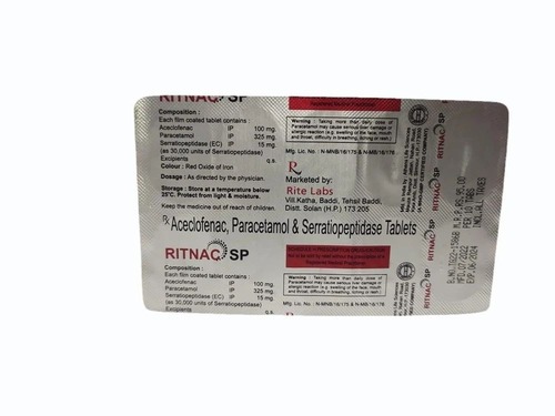 Aceclofenac Paracetamol Serratiopeptidase Tablet