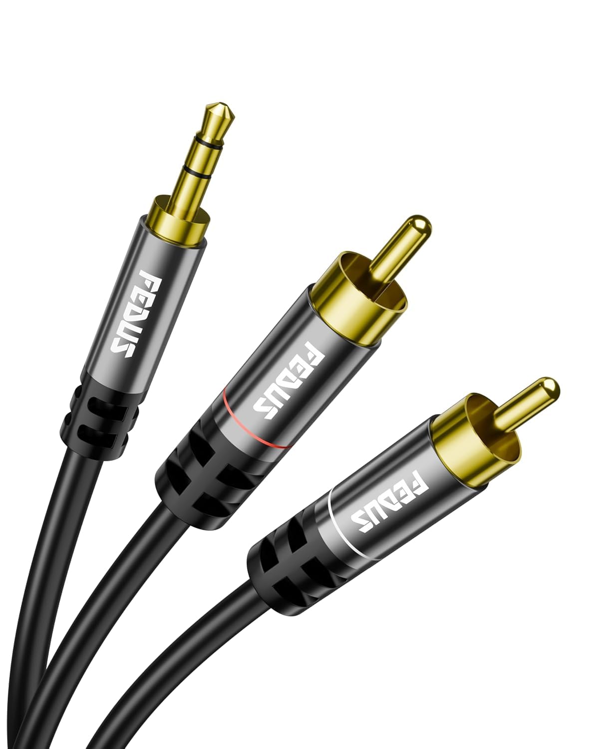 Fedus 3.5Mm To Rca Cable 3 Meter Rca To 3.5 Mm Male Audio Adapter 2Rca Gold Plated Shielded Stereo Y Braided Audio Adapter Cord Aux Cable - Color: Black
