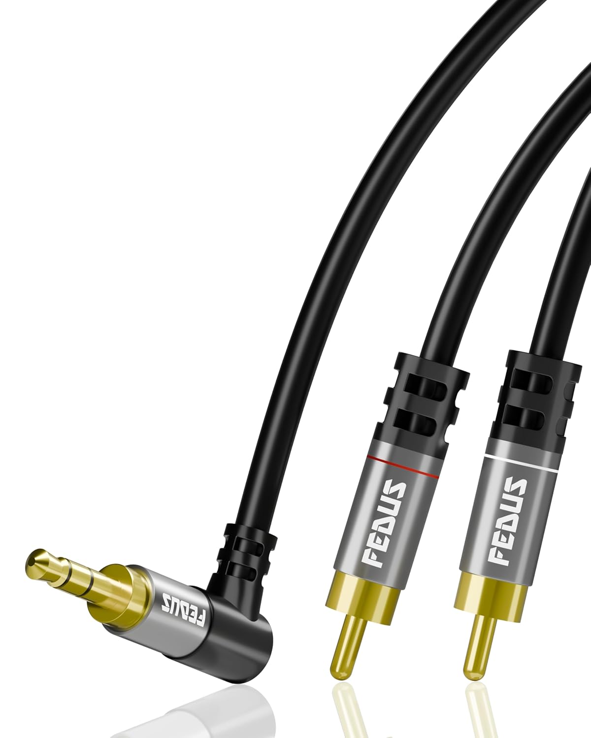 Fedus L-Shape Aux To Rca Cable 3 Meter Rca To 3.5Mm Cable - Application: For Smartphones