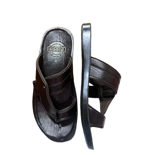 Black Pu Rexine Slipper