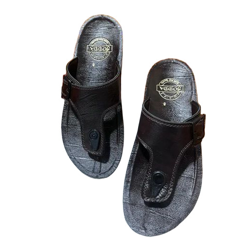 Casual Wear Black Pu Slipper