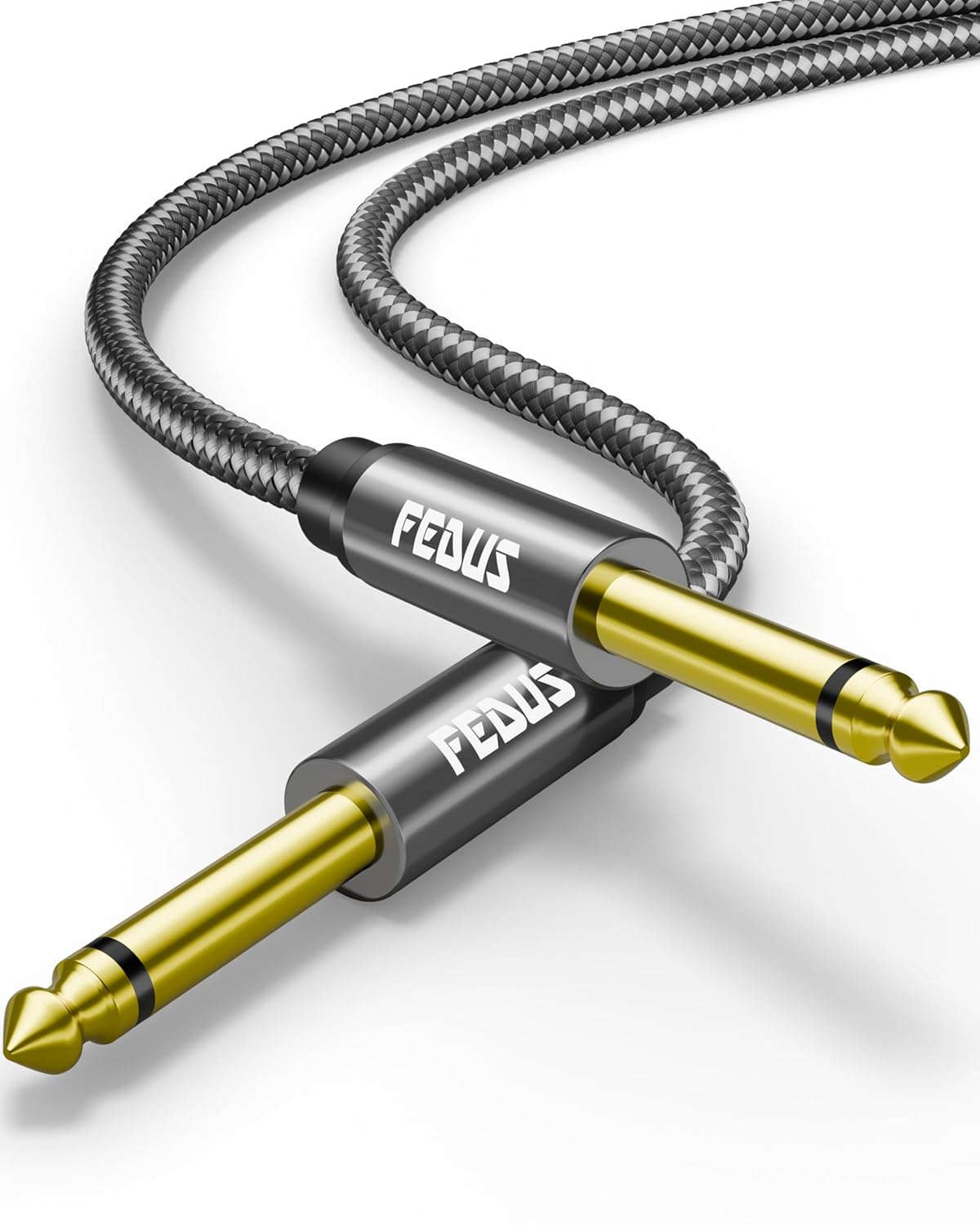 FEDUS 3 Meter Guitar Cable Guitar Jack cable, Electric Instrument Bass AMP Cord for Electric guitar, Bass, piano keyboard, Mandolin, Amplifier, Speaker, 1/4 inch Mono Jack 1/4" TS cord