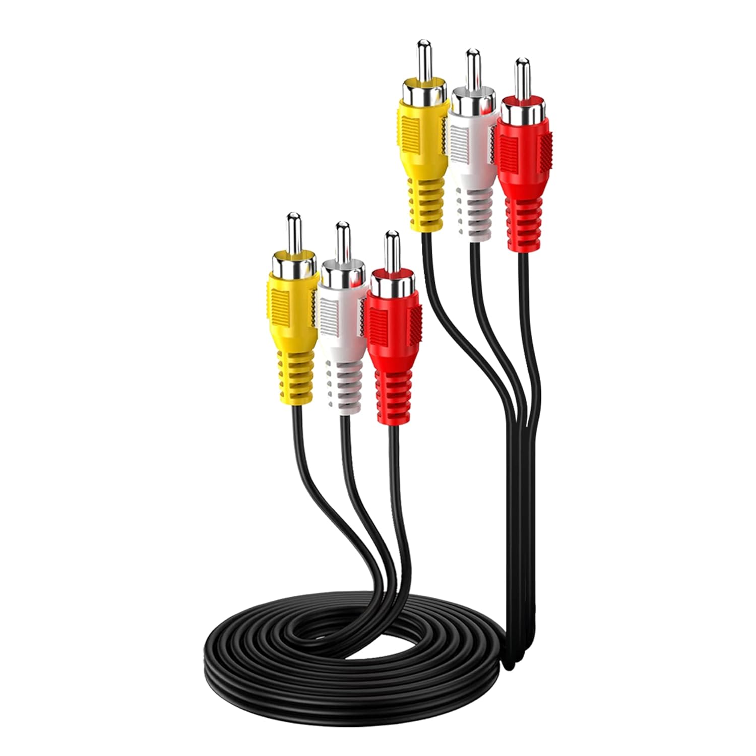 FEDUS 3RCA Male to 3RCA Male Stereo Audio Video Cable Composite Audio Video Av Cable Stereo Audio Video Cable Gold Plated 3 to 3 RCA Male Audio Plug Video for DVD VCD TV Amplifier Projector,5m