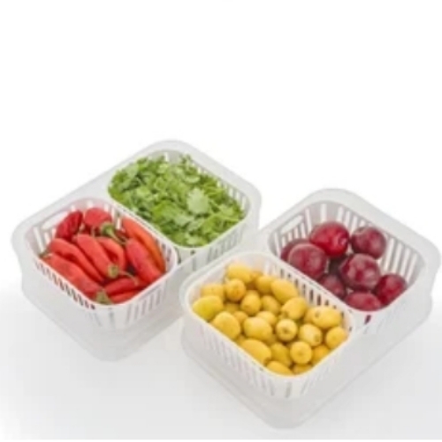 2 Pcs Plastic Fridge Storage Box