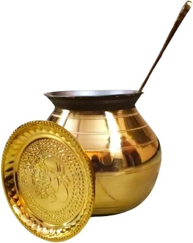Brass Kitchen & Temple Vessels Set - Application: Home