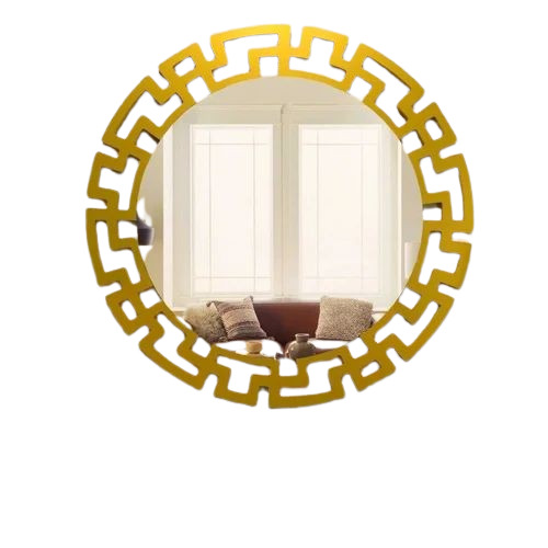 Golden Round Wall Mirror