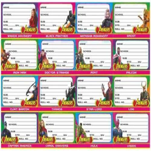 Avengers School Labels