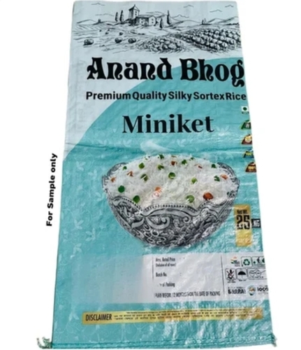 Glossy Bopp Printed Rice Packaging Bag For To To 30 Kg Packing Capacity