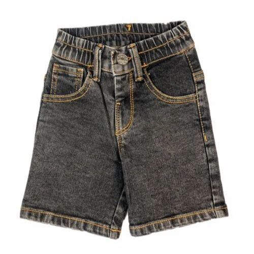 Kids Girls Shorts - Denim, Black | Fancy, Skin Friendly, Anti Wrinkle, Machine Washable