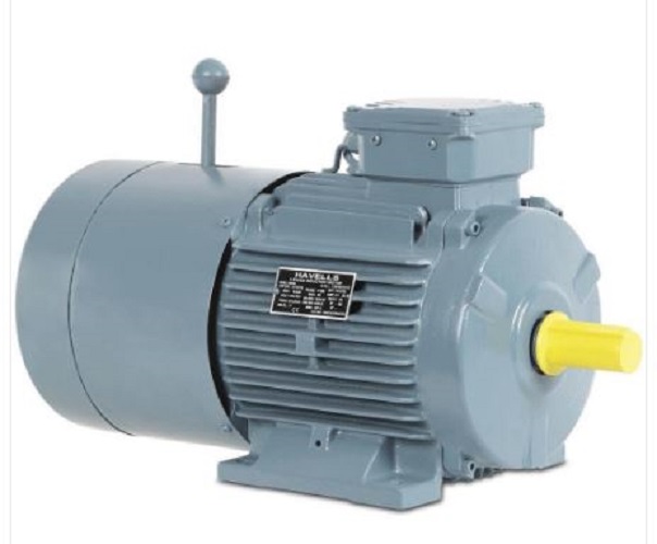 Three Phase Havells Foot Mounted Brake Motor - Color: Grey