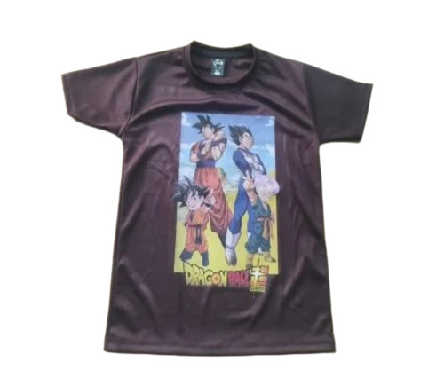 Dark Brown Kids Printed T Shirt
