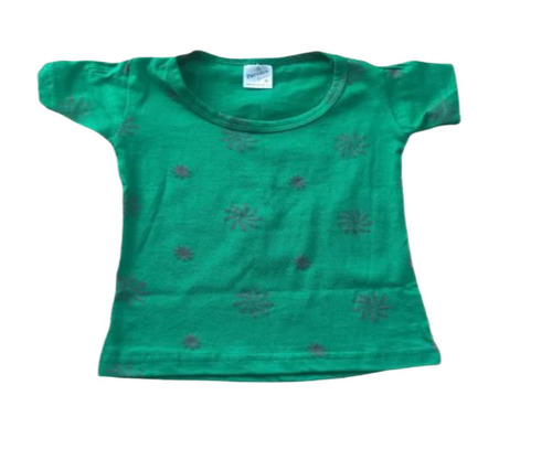 Green Printed Kids Cotton T Shirt