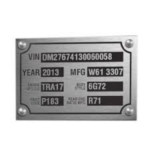 Polished Aluminium Name Plate