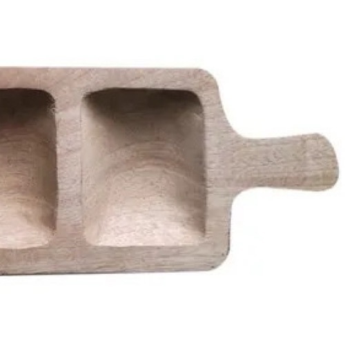 Rectangular wooden serving tray