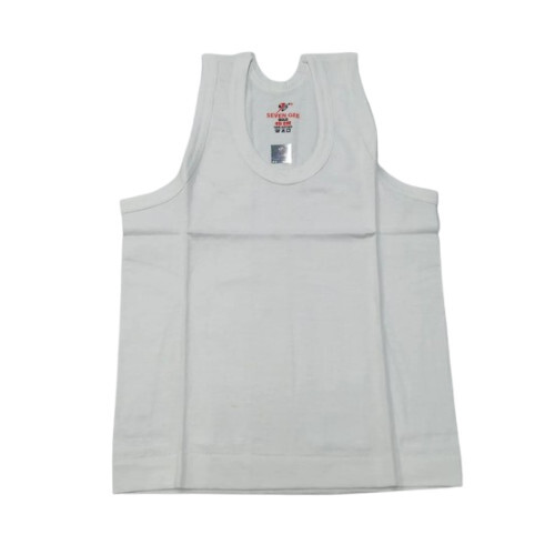 White 45cm Men Cotton Vest
