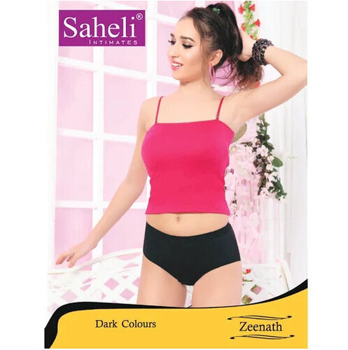 Zeenath Ladies Plain Black Cotton Panty