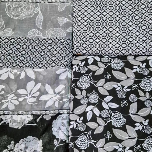 Black Printed Cotton Fabric