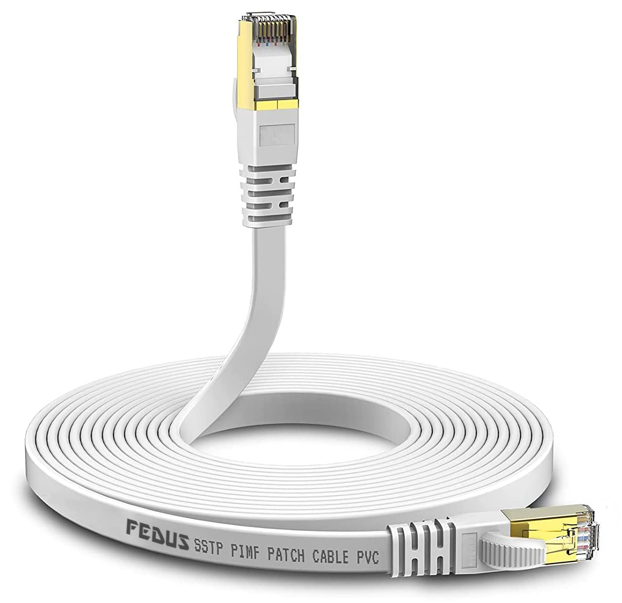Fedus Cat7 Ethernet Flat Rj45 Lan Cable 3 Meter White - Features: Durable