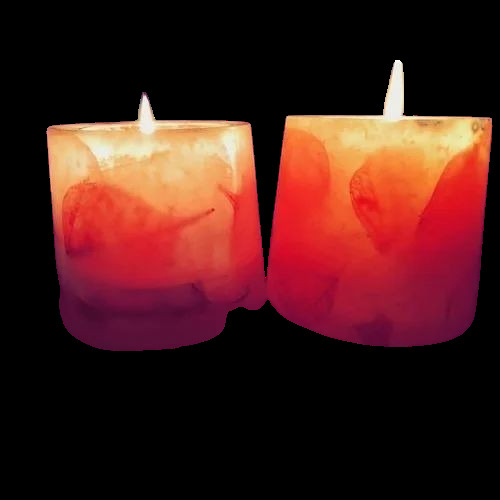 Leaf Printed Hurricane Candle