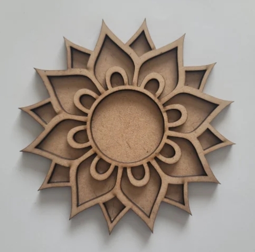 Mdf Wooden Floral T Light Candle Holder (Ready To Use)