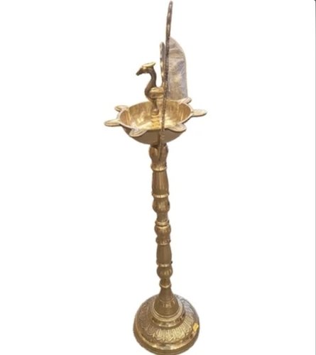 Copper Peacock Lamp Stand