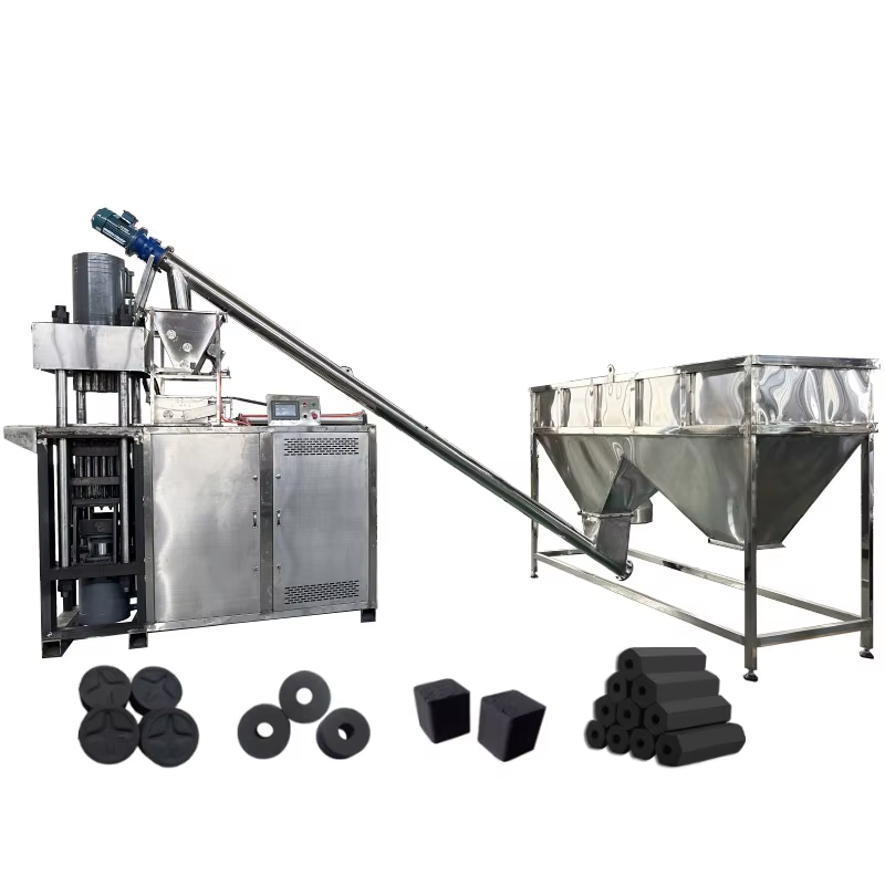 Hydraulic Press Bamboo Charcoal Square Briquettes Manufacturing Machine - Briquette Size: Customized
