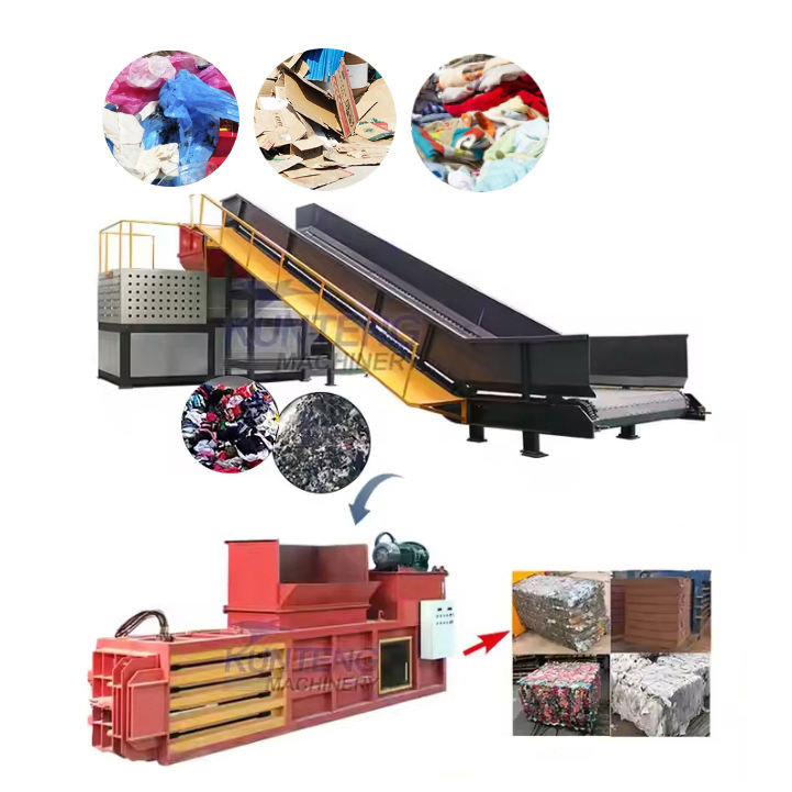 Municipal Solid Waste Shredder and Baler Line