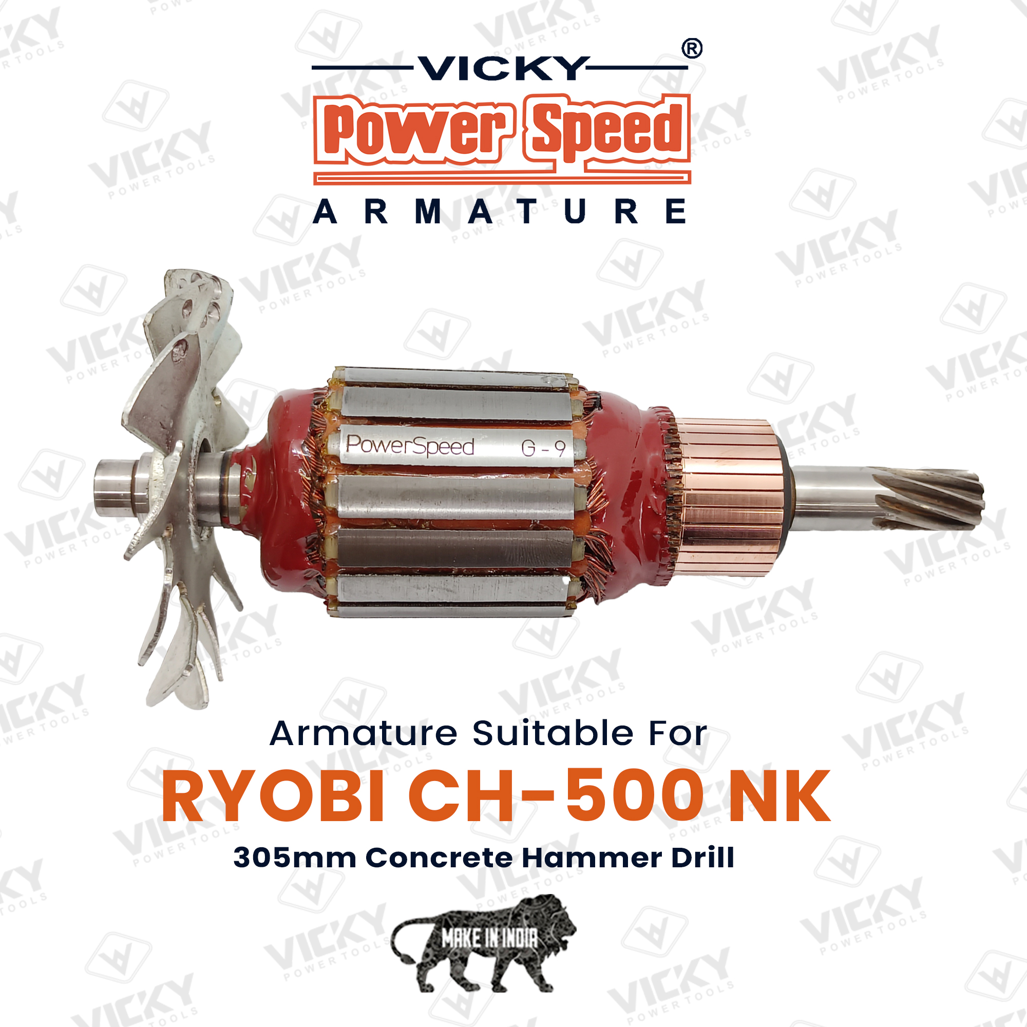 Ryobi Ch-500 Nk Armature By Powerspeed - Material: Copper