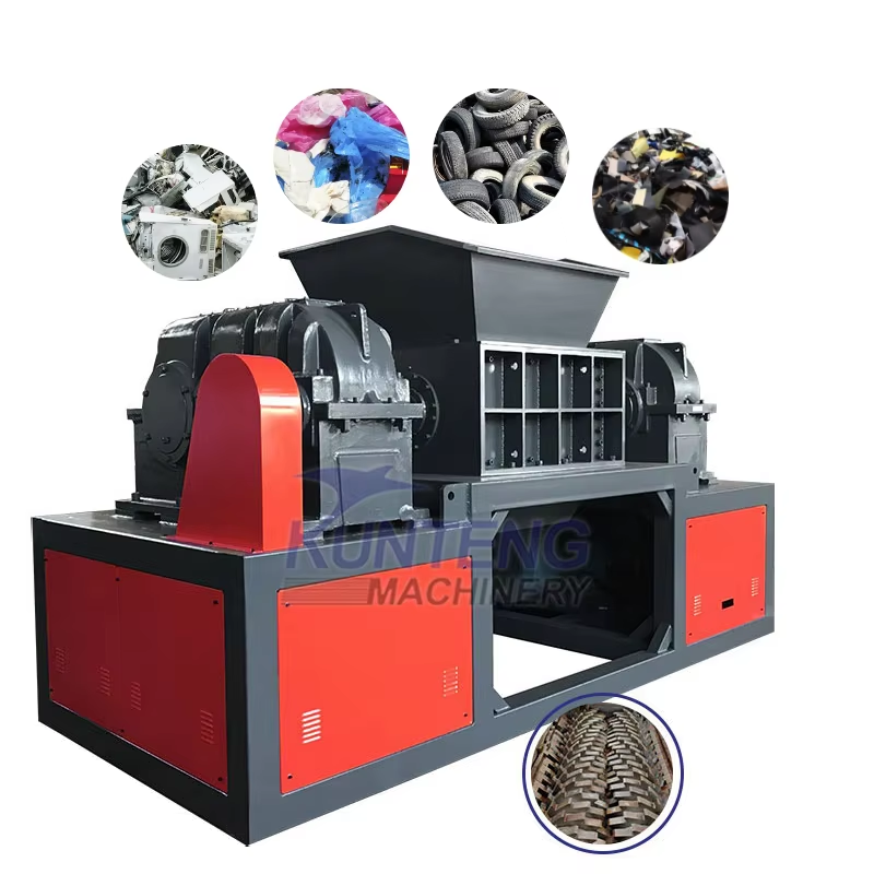 Twin Shaft Shredder Foam Polymer Polystyrene Waste Textile Crusher Pet Bottles Fabric Msw Plastic Shredding Machine - Automatic Grade: High