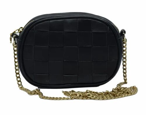 Ladies Black Leather Sling Bag