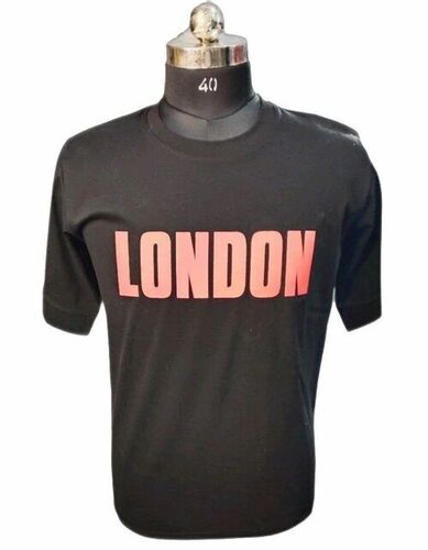 Men Half Sleeves Cotton Printed T Shirt - Design: Standard