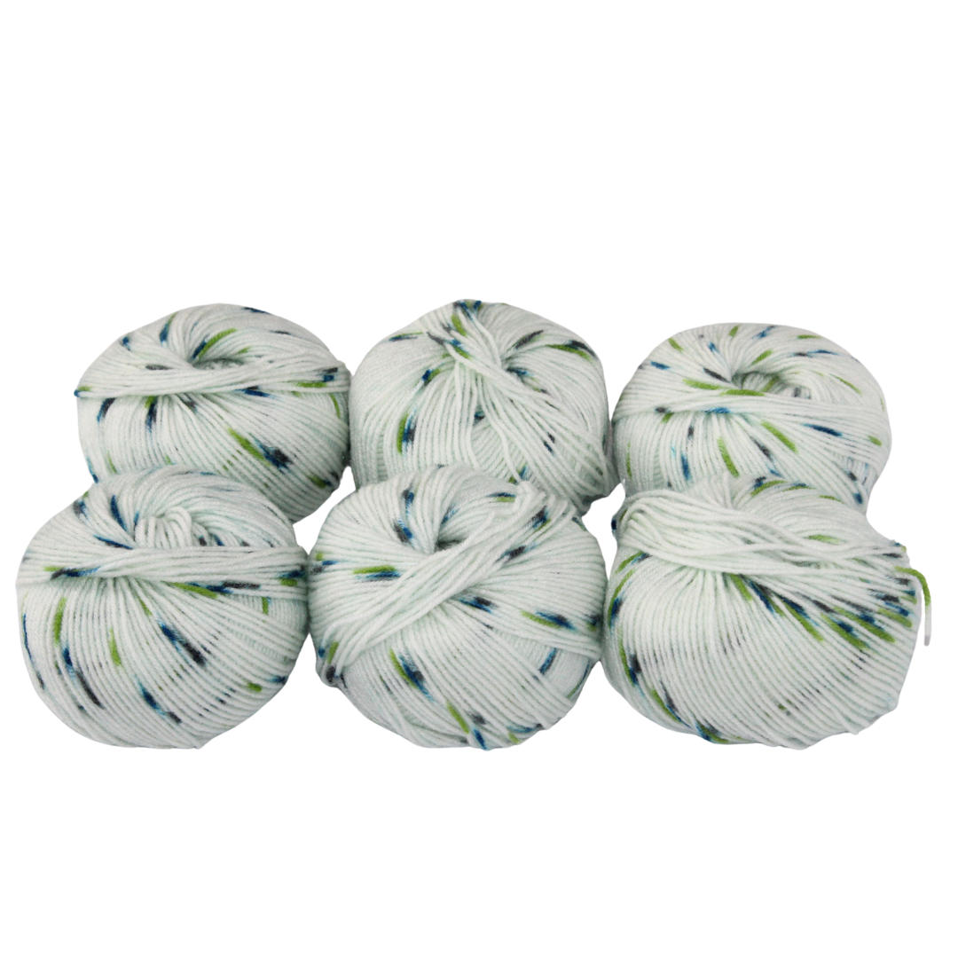 Feather Soft Yarn White Blue
