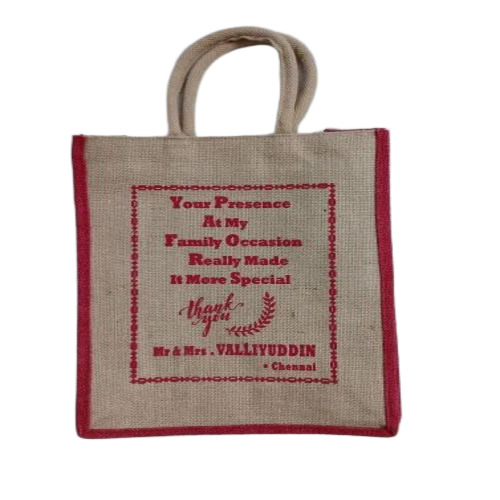 Brown Printed Jute Bags