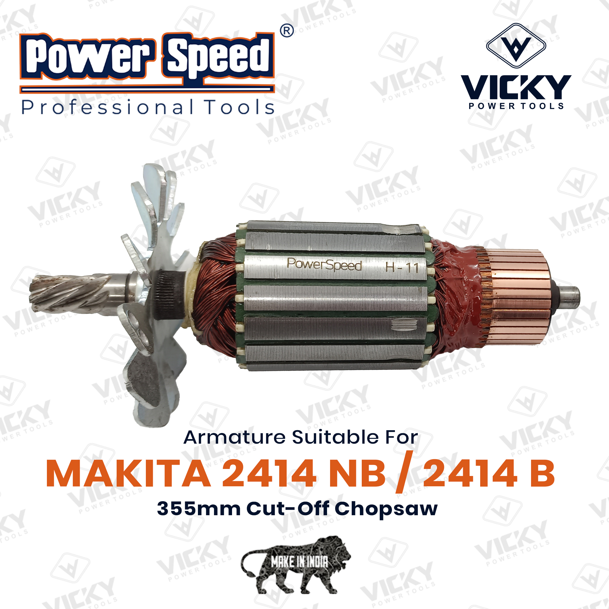 Makita 2414 Nb/2414 B Armature By Powerspeed - Material: Copper