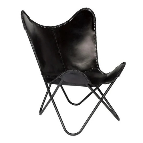 Black Leather Butterfly Chair