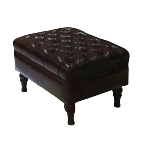Black Leather Ottoman