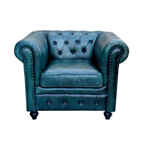 Blue Leather Sofa Chair