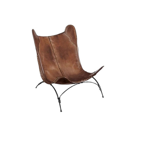 Brown Leather Butterfly Chair