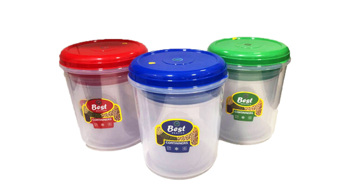 Coral Plastic Round Container Set (Sticker)