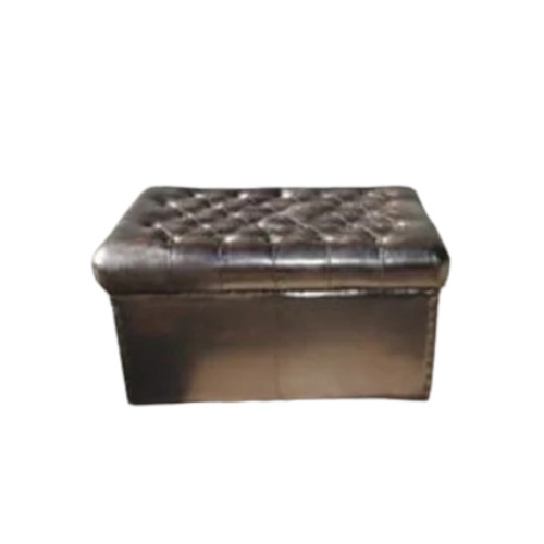 Dark Brown Leather Ottoman