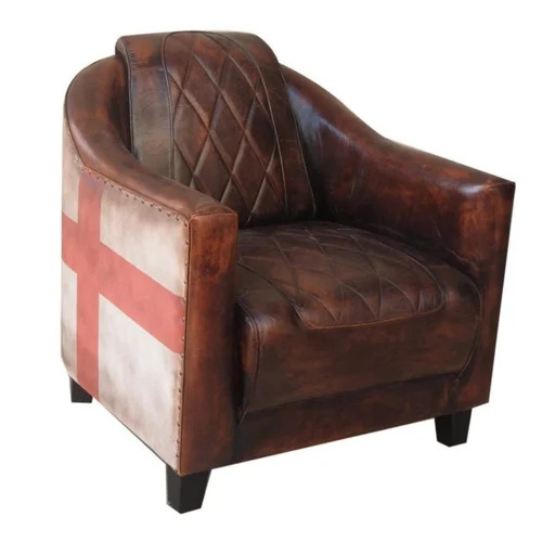 Dark Brown Leather Sofa Chair