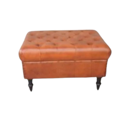Light Brown Leather Ottoman