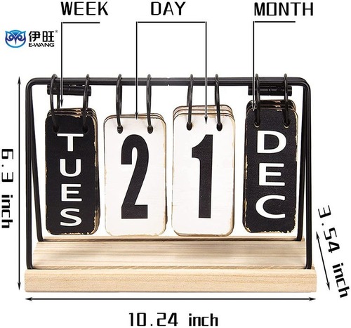 Standing Flip Vintage Wooden Desk Calendar