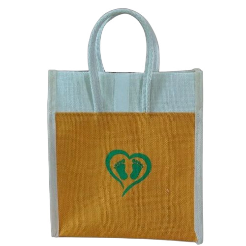 Yellow Jute Lunch Bag