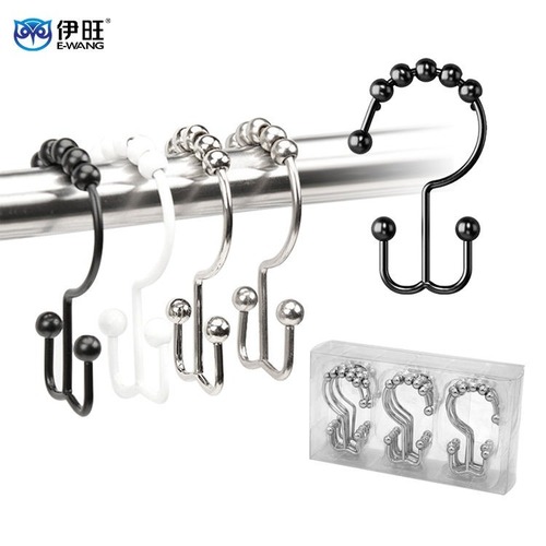 12 Pack Metal Shower Curtain Hooks