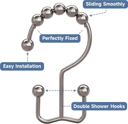Bathroom Custom Double Sided Shower Curtain Hooks for Living Room Curtains